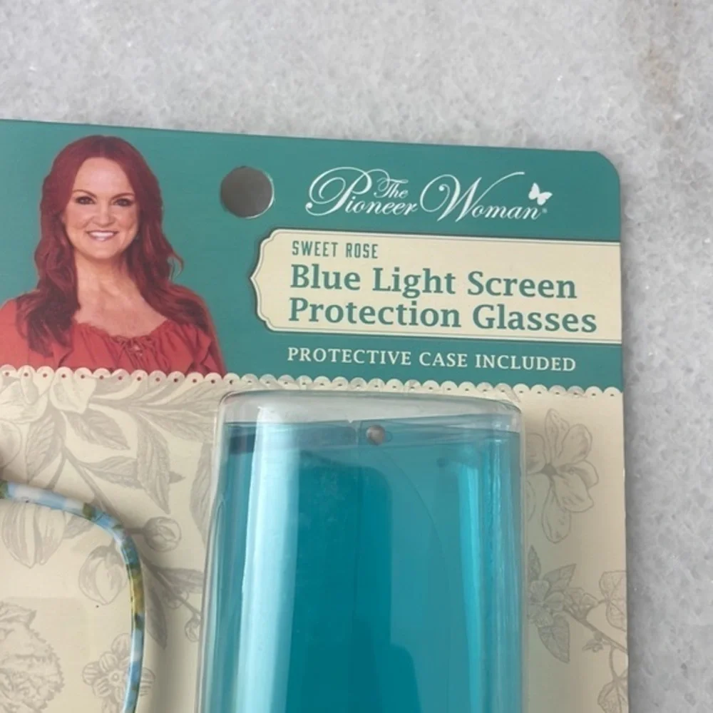 The Pioneer Woman glasses floral blue light screen protection glasses,case NWT